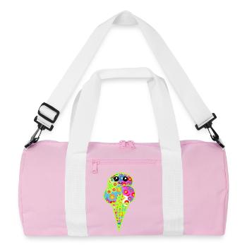 Retro Eis Vintage Kinder Kind 60er  - Recycelte Duffel Bag - Rosa/Weiß - Vorne