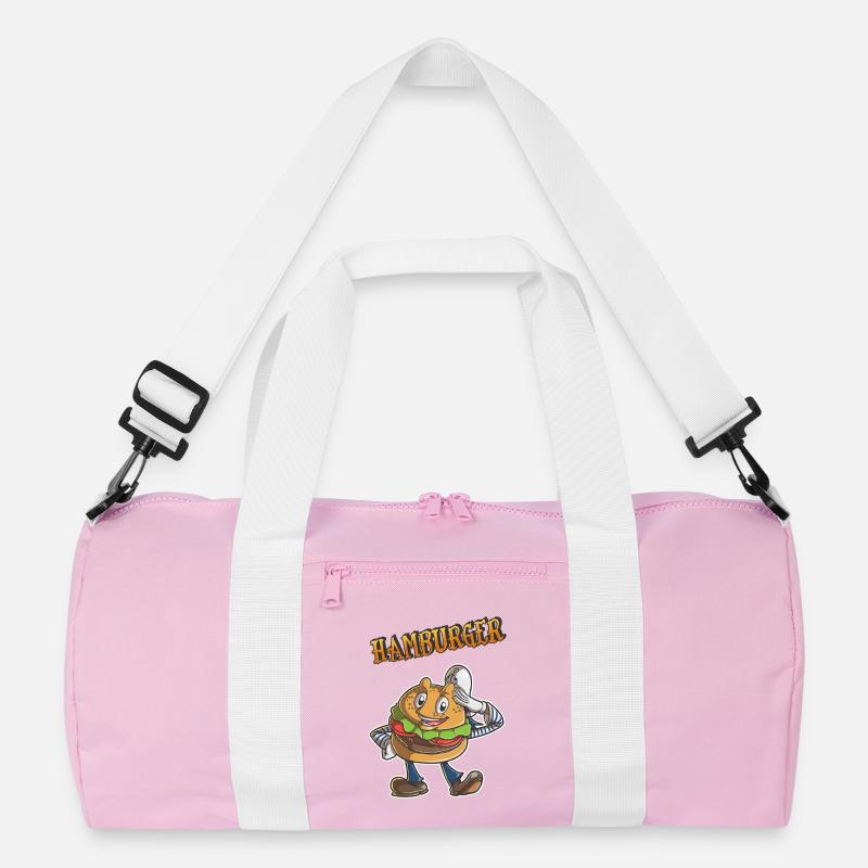 Hamburger - Recycelte Duffel Bag - Rosa/Weiß