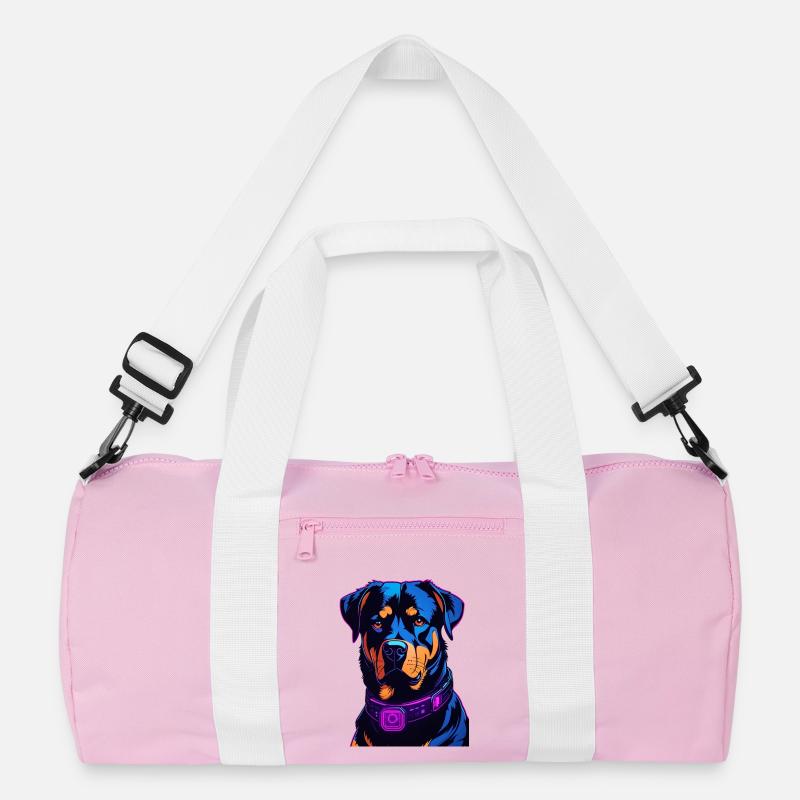 Neon Rottweiler Digital Art Recycelte Duffel Bag