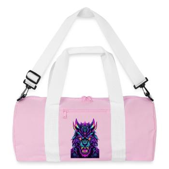 Neon Wolfsgeist - Recycelte Duffel Bag - Rosa/Weiß - Vorne
