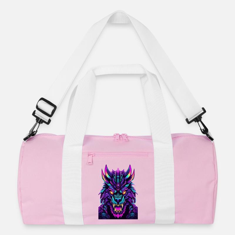 Neon Wolf Spirit Recycled Duffel Bag