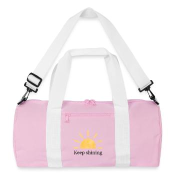 Continuer à briller – Soleil – Minimaliste - Sac de sport recyclé - rose/blanc - Devant