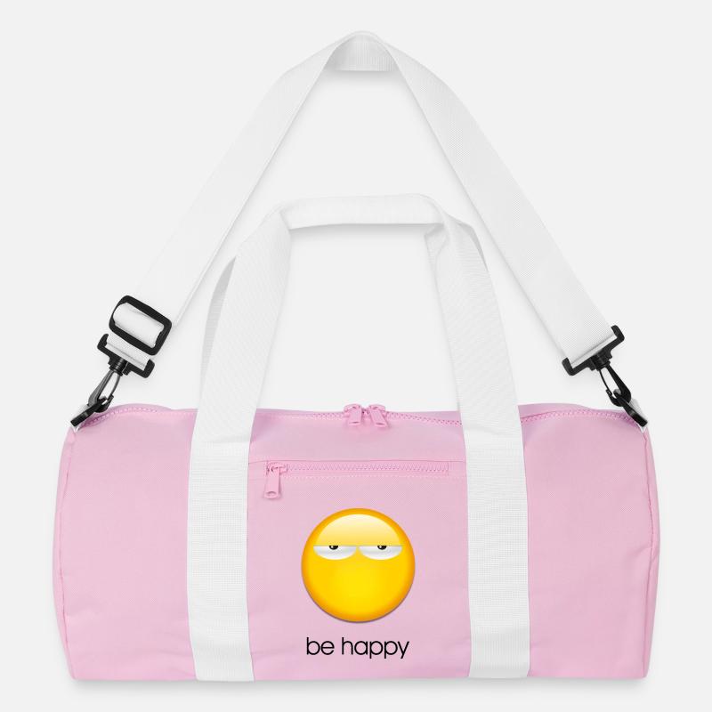 Be happy - Recycled Duffel Bag - pink/white