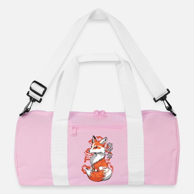 Vibrant Fox Ukiyo Style Recycled Duffel Bag