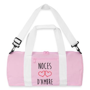 Amber Wedding 34 years of marriage - Recycled Duffel Bag - pink/white - Front