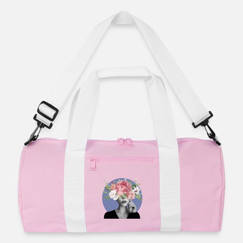 Blumiger Kopf - Recycelte Duffel Bag - Rosa/Weiß