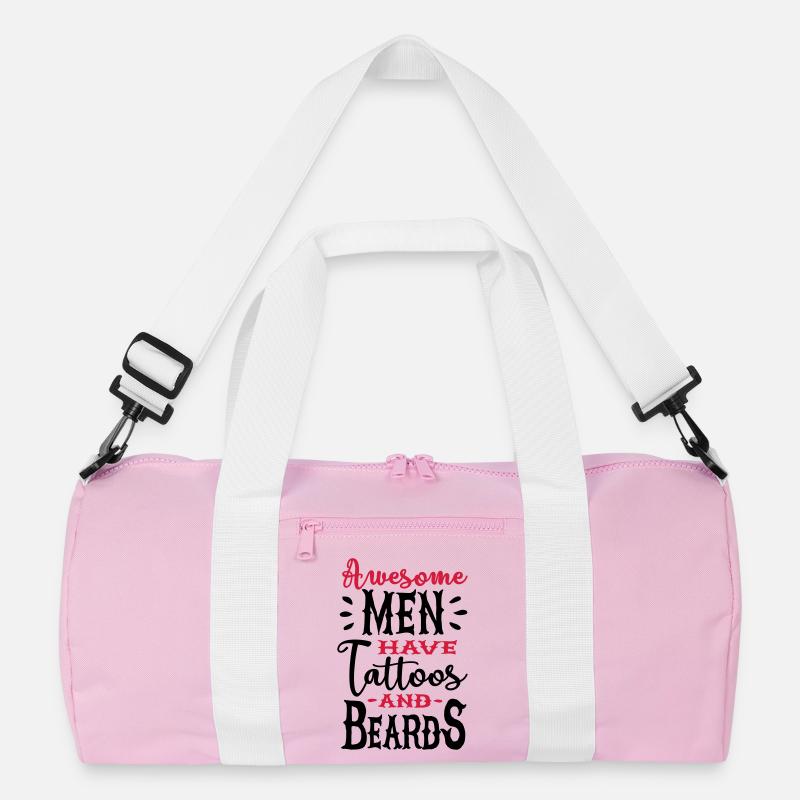 Awesome men have tattoos and beards 2clr Recycelte Duffel Bag