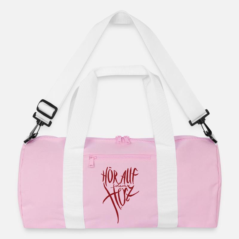 Hör auf dein Herz.  - Recycelte Duffel Bag - Rosa/Weiß