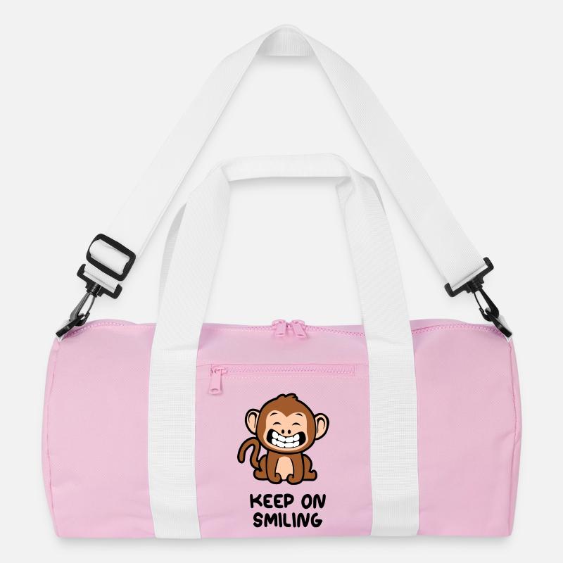Keep on smiling monkey Recycled Duffel Bag