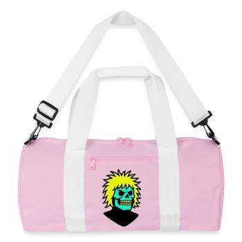 Skullman mit cooler Frisur - Recycelte Duffel Bag - Rosa/Weiß - Vorne