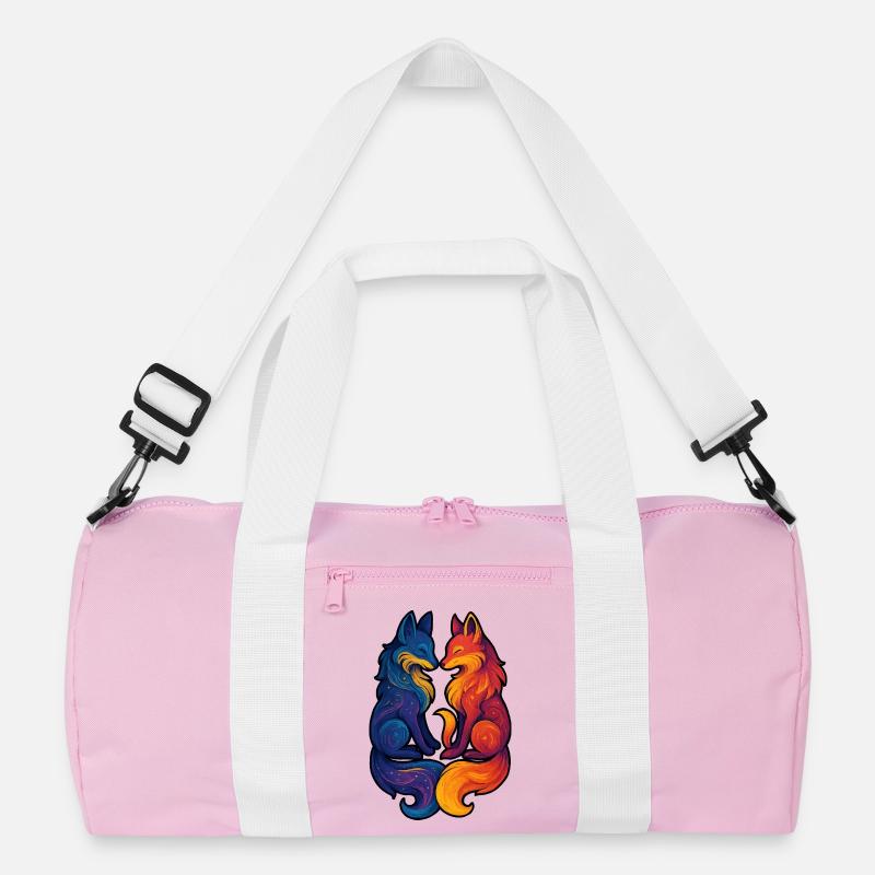 Celestial Foxes | Mythical Twin Goddess Recycled Duffel Bag