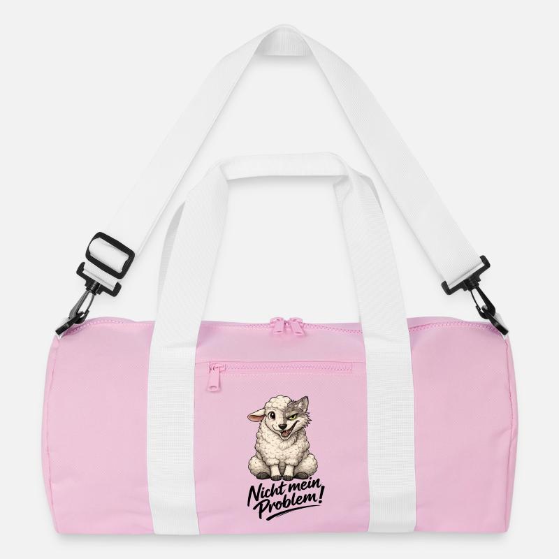 Schafwolf Mischwesen - Recycelte Duffel Bag - Rosa/Weiß