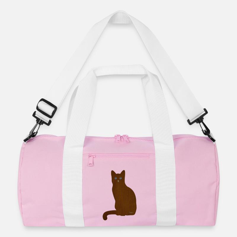 Katze Meow - Recycelte Duffel Bag - Rosa/Weiß