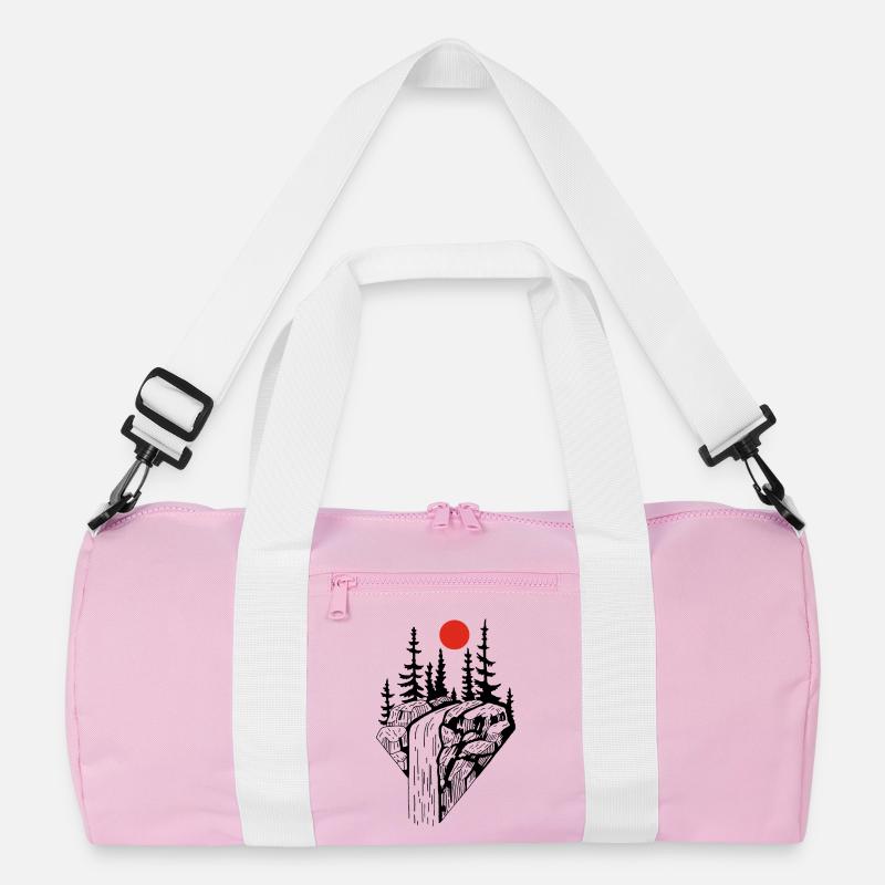 Der schwarze Wasserfall und die rote Sonne Recycelte Duffel Bag