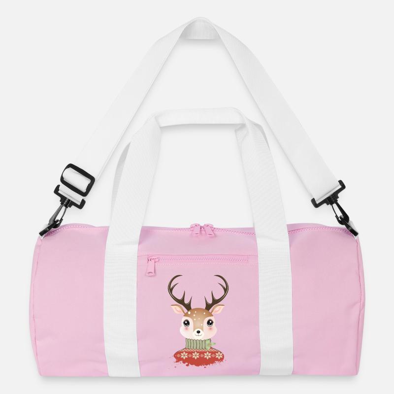 niedlicher schicker Hirsch mit Weihnachtspullover Recycelte Duffel Bag
