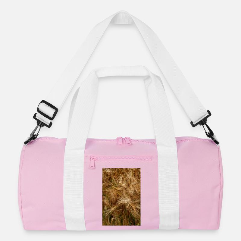 Golden wheat field nature pattern Recycled Duffel Bag