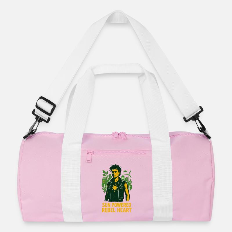 Sun-Powered Rebel - Recycelte Duffel Bag - Rosa/Weiß
