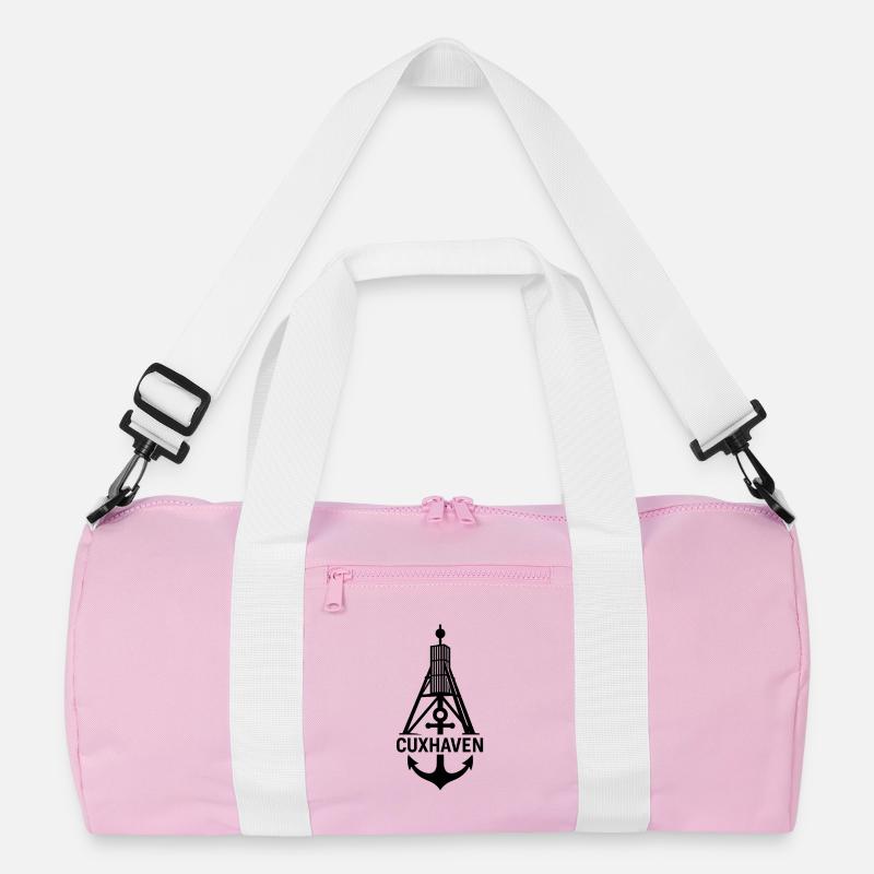 Kugelbake anker cuxhaven - Recycelte Duffel Bag - Rosa/Weiß