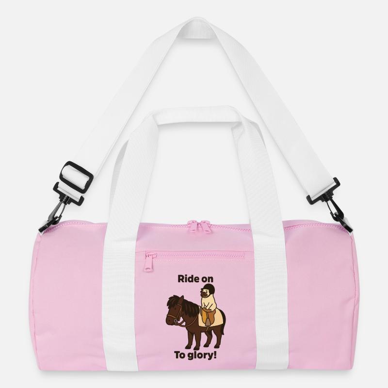 Fahren Sie weiter zum Ruhm - Recycelte Duffel Bag - Rosa/Weiß