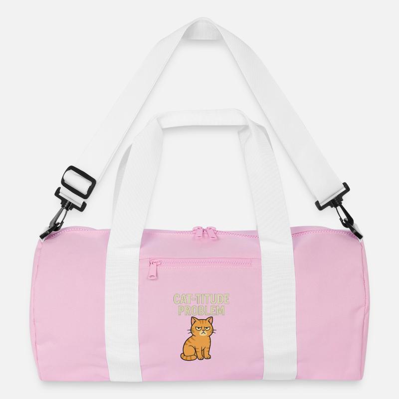 Catitude Problem Mürrische Katze Meme Recycelte Duffel Bag