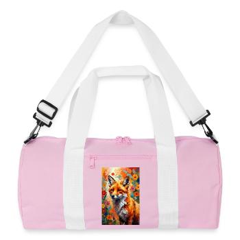 Fuchs Blumen abstrakt Fuchsliebhaber Geschenk  - Recycelte Duffel Bag - Rosa/Weiß - Vorne