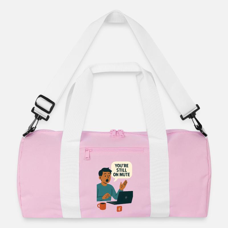 Status-Sprechblasengrafik stummschalten - Recycelte Duffel Bag - Rosa/Weiß