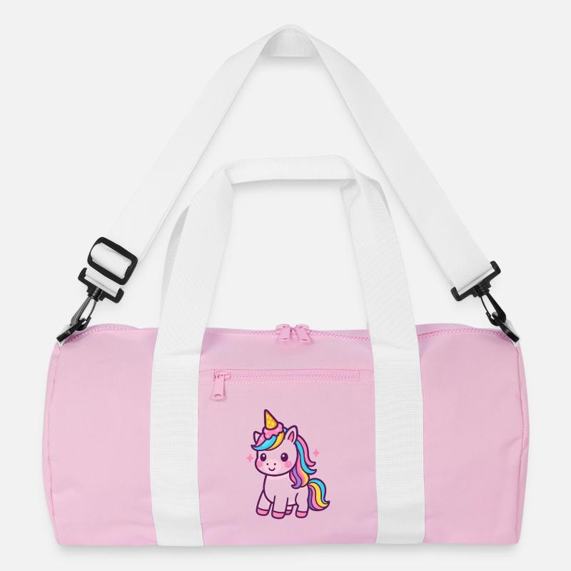 Buntes Einhorn mit Regenbogenmähne Recycelte Duffel Bag