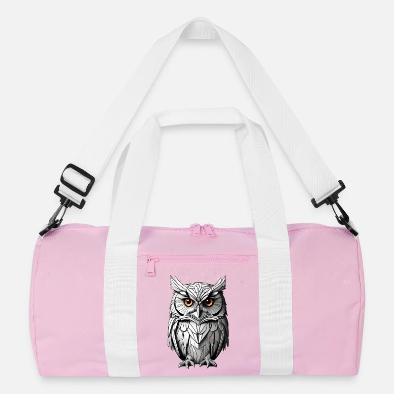Weise Eule Monochrom Porträt Recycelte Duffel Bag