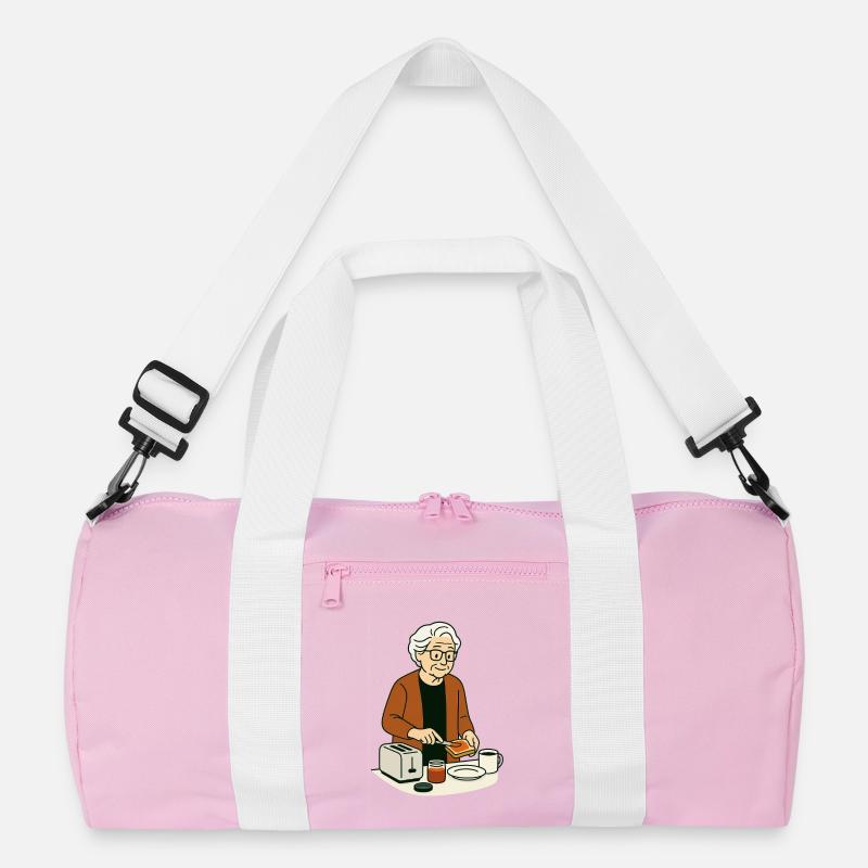 Oma Karin  - Recycelte Duffel Bag - Rosa/Weiß