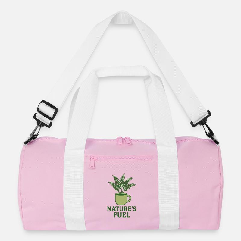 natures fuel - Recycelte Duffel Bag - Rosa/Weiß