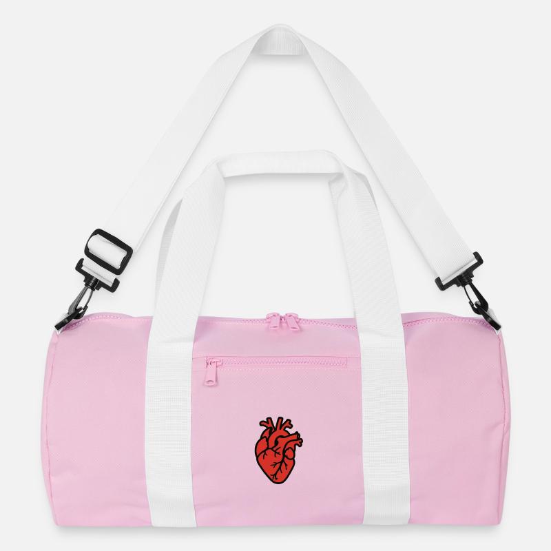 cuore_anatomico - Recycelte Duffel Bag - Rosa/Weiß