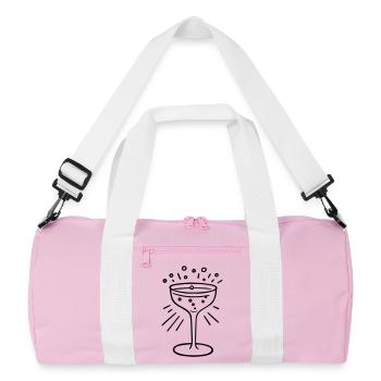 Glass bubbles and radiating lines - Recycled Duffel Bag - pink/white - Front