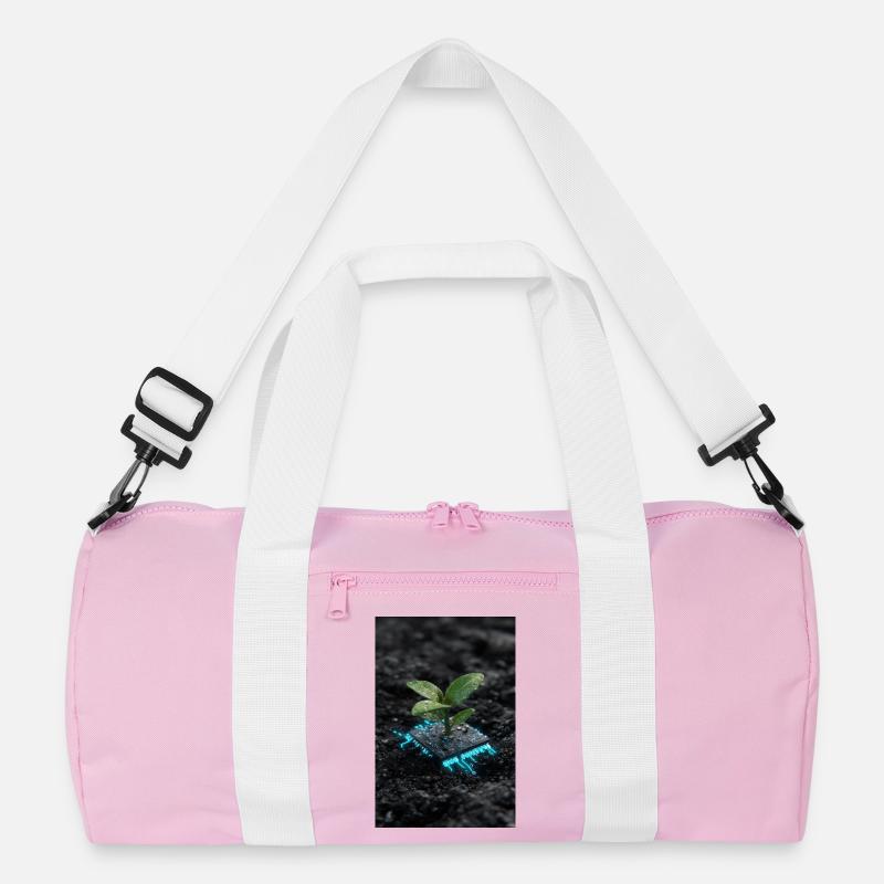 Cyber-Keimling auf Circuit Core - Recycelte Duffel Bag - Rosa/Weiß