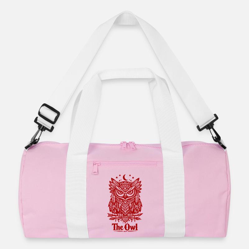 The Owl - Recycelte Duffel Bag - Rosa/Weiß