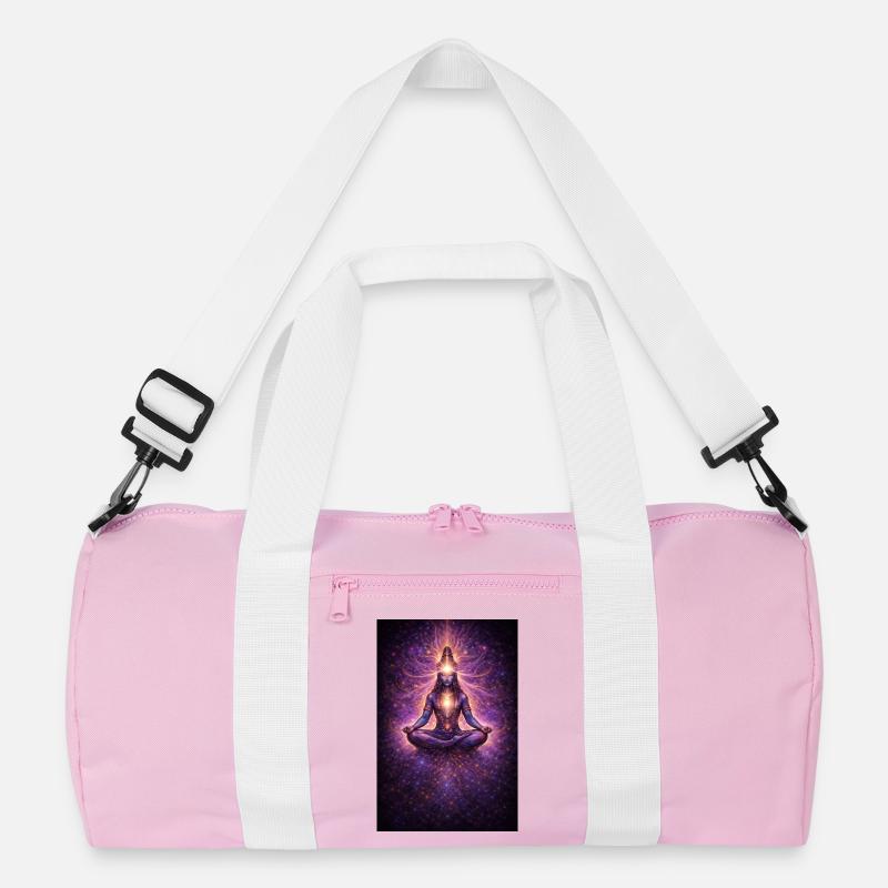 Kosmische Chakra-Meditation - Recycelte Duffel Bag - Rosa/Weiß