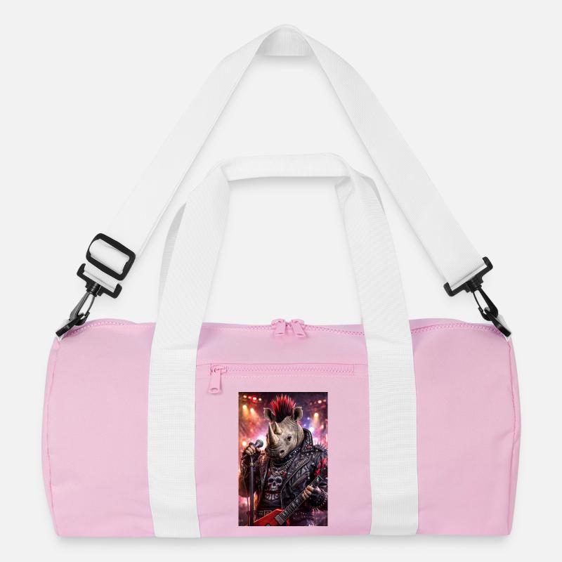 RockyZoo17 - Recycelte Duffel Bag - Rosa/Weiß