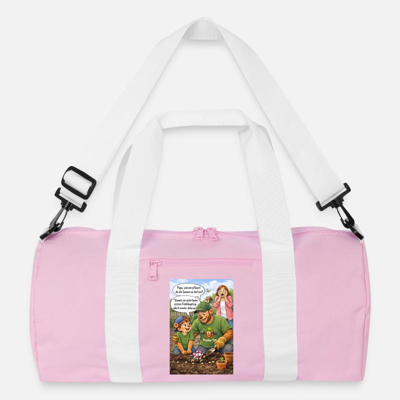 Gartenfreunde Beetspaß - Recycelte Duffel Bag - Rosa/Weiß