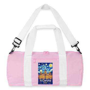 A Coruna Spain - Recycelte Duffel Bag - Rosa/Weiß - Vorne
