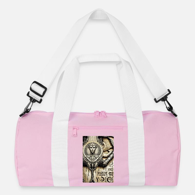 Pergament 10 - Recycelte Duffel Bag - Rosa/Weiß