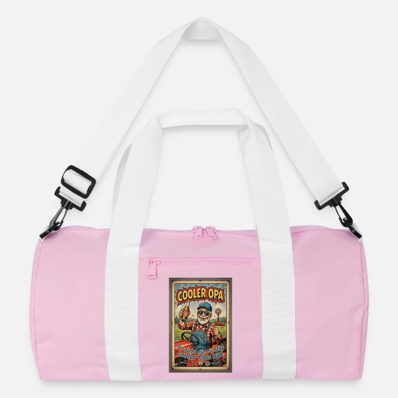 Cooler Opa auf dem Traktor Recycelte Duffel Bag