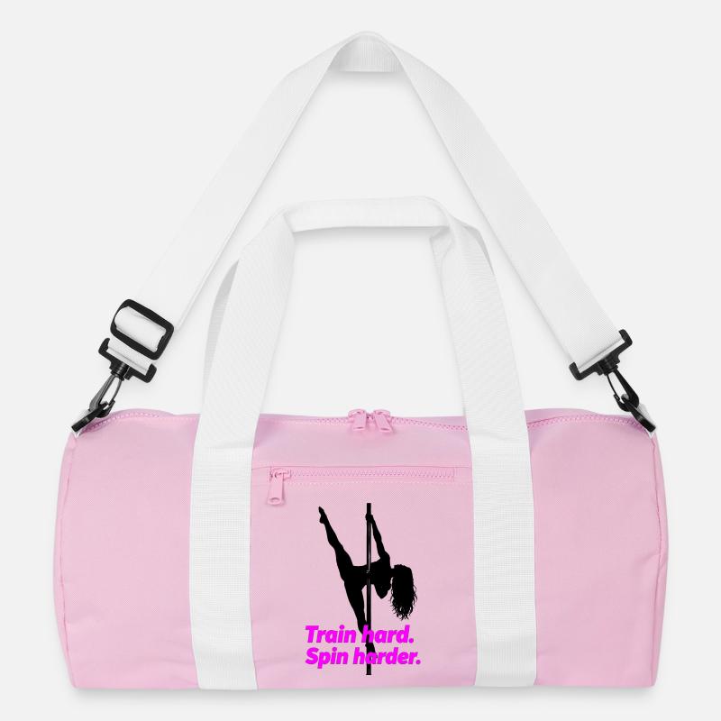 Pole Dance Silhouette – Train Hard Spin Harder Recycled Duffel Bag