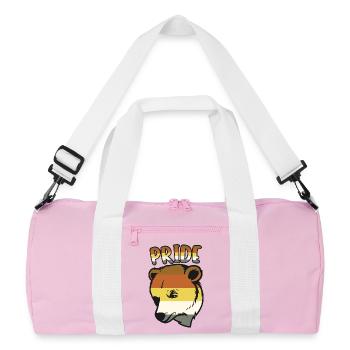 Bear Pride Flag LGBTQ Community Animal Graphic - Recycelte Duffel Bag - Rosa/Weiß - Vorne