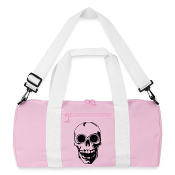 head skull Totenkopf bones beliebt sticker shirt - Recycelte Duffel Bag - Rosa/Weiß - Vorne