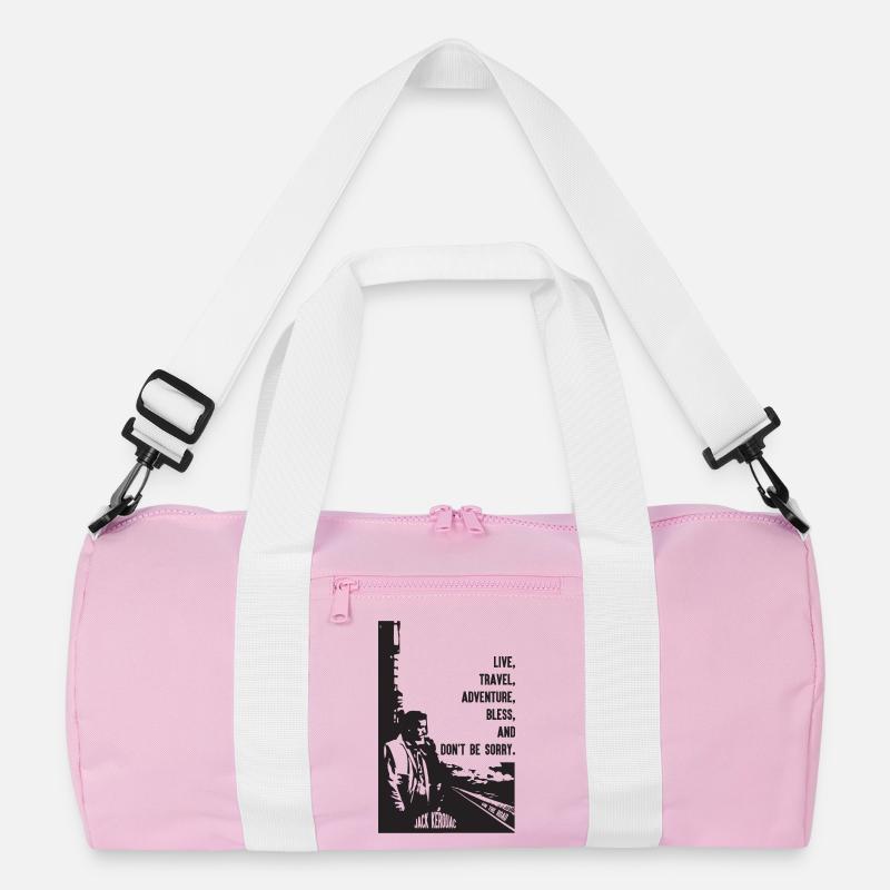 JACK KEROUAC - Recycelte Duffel Bag - Rosa/Weiß