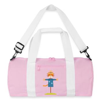 Scarecrow Cat - Recycled Duffel Bag - pink/white - Front