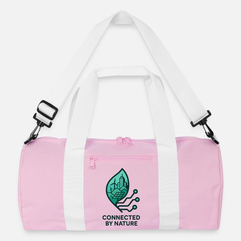 Connected by Nature - Recycelte Duffel Bag - Rosa/Weiß