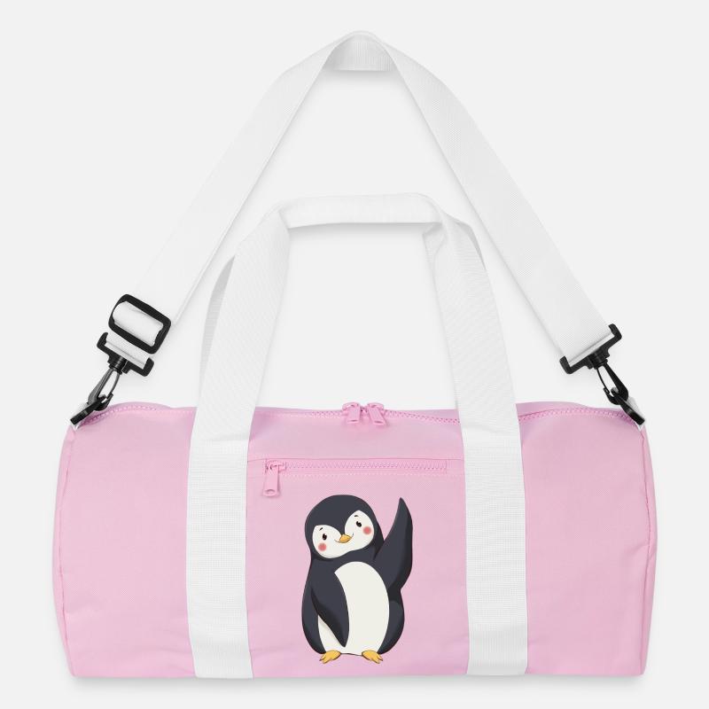 Pinguin - Recycelte Duffel Bag - Rosa/Weiß