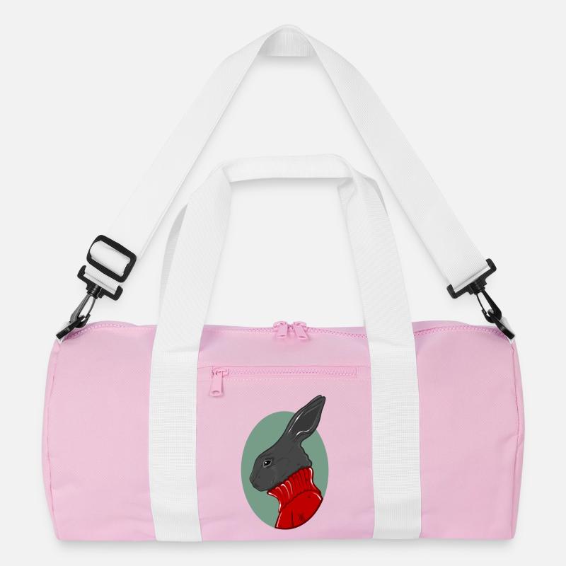 Hase mit rotem Pullover Recycelte Duffel Bag