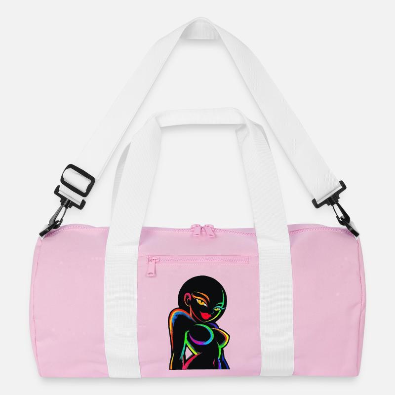 Neon-Regenbogen-Silhouette Recycelte Duffel Bag