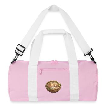 Slumbering nest kitten - Recycled Duffel Bag - pink/white - Front
